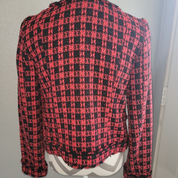 Wool Tweed Textured Houndstooth Plaid print - Picture 4 of 6